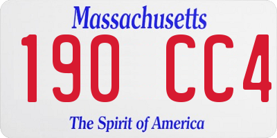 MA license plate 190CC4