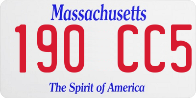 MA license plate 190CC5