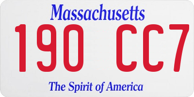 MA license plate 190CC7