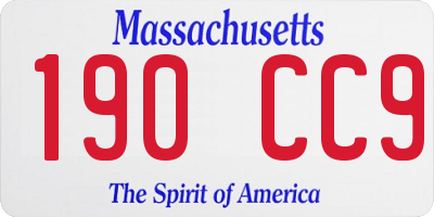 MA license plate 190CC9