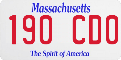 MA license plate 190CD0