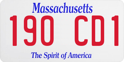 MA license plate 190CD1