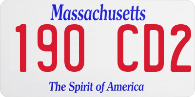 MA license plate 190CD2