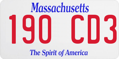MA license plate 190CD3