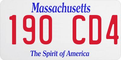 MA license plate 190CD4