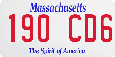 MA license plate 190CD6