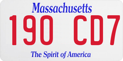 MA license plate 190CD7