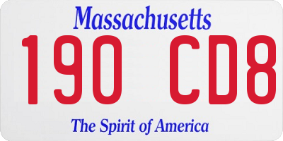 MA license plate 190CD8