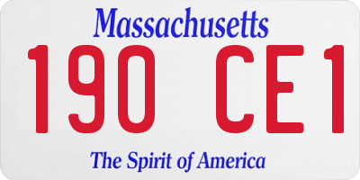 MA license plate 190CE1