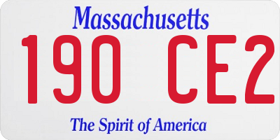 MA license plate 190CE2