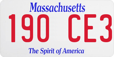 MA license plate 190CE3