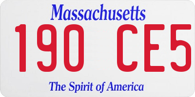 MA license plate 190CE5