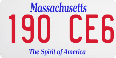 MA license plate 190CE6