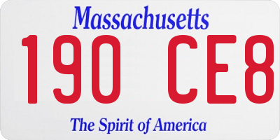 MA license plate 190CE8