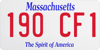 MA license plate 190CF1