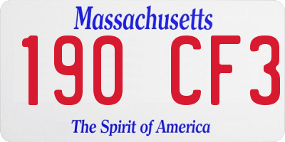 MA license plate 190CF3