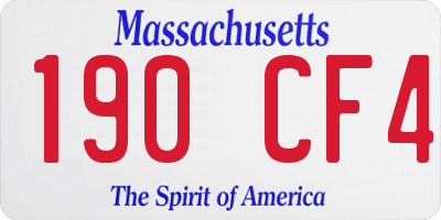 MA license plate 190CF4