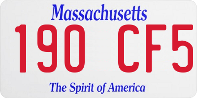 MA license plate 190CF5