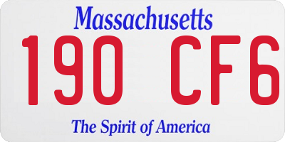 MA license plate 190CF6