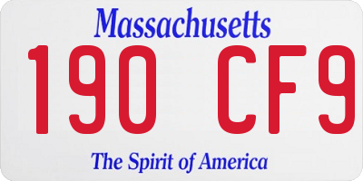 MA license plate 190CF9