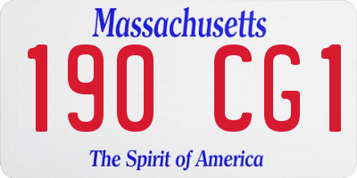 MA license plate 190CG1