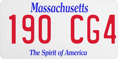 MA license plate 190CG4