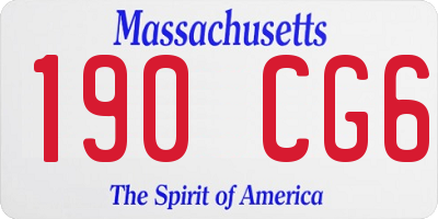 MA license plate 190CG6