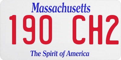 MA license plate 190CH2