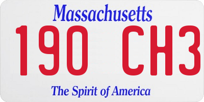 MA license plate 190CH3