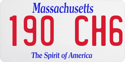 MA license plate 190CH6