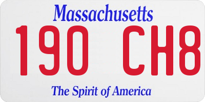 MA license plate 190CH8