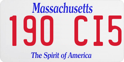 MA license plate 190CI5