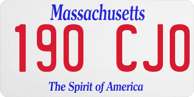 MA license plate 190CJ0