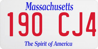 MA license plate 190CJ4