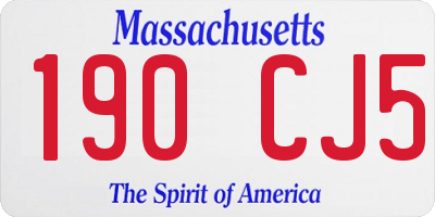 MA license plate 190CJ5