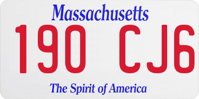 MA license plate 190CJ6