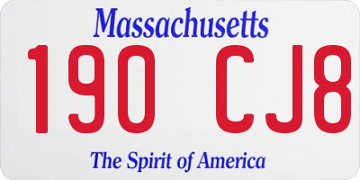 MA license plate 190CJ8