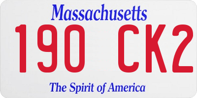 MA license plate 190CK2