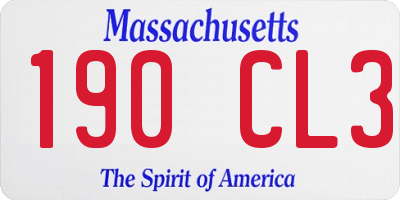 MA license plate 190CL3