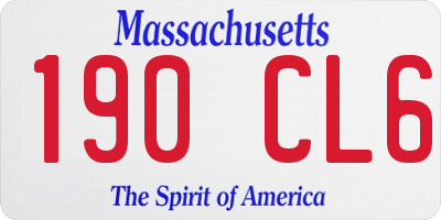 MA license plate 190CL6