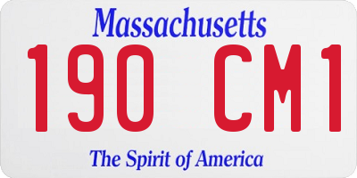 MA license plate 190CM1