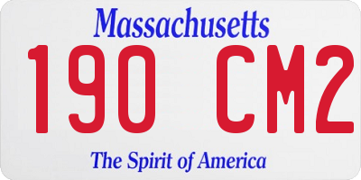 MA license plate 190CM2