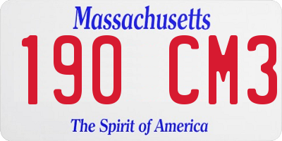 MA license plate 190CM3