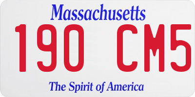 MA license plate 190CM5