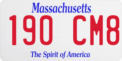 MA license plate 190CM8