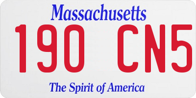 MA license plate 190CN5