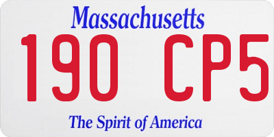 MA license plate 190CP5