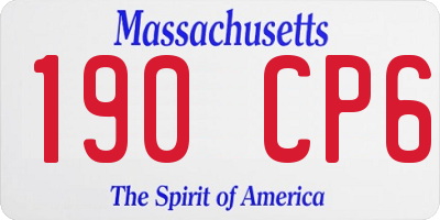 MA license plate 190CP6