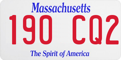 MA license plate 190CQ2