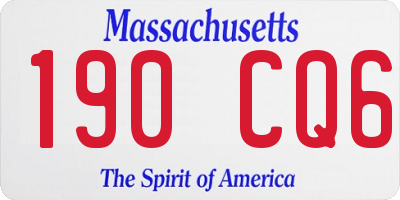 MA license plate 190CQ6